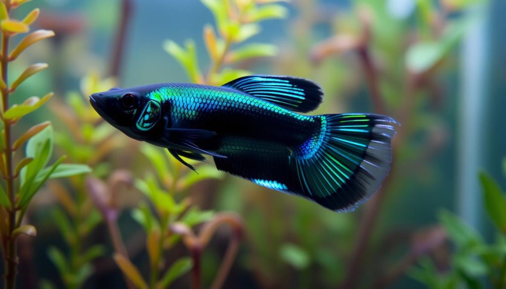 Black Neon Male Guppy