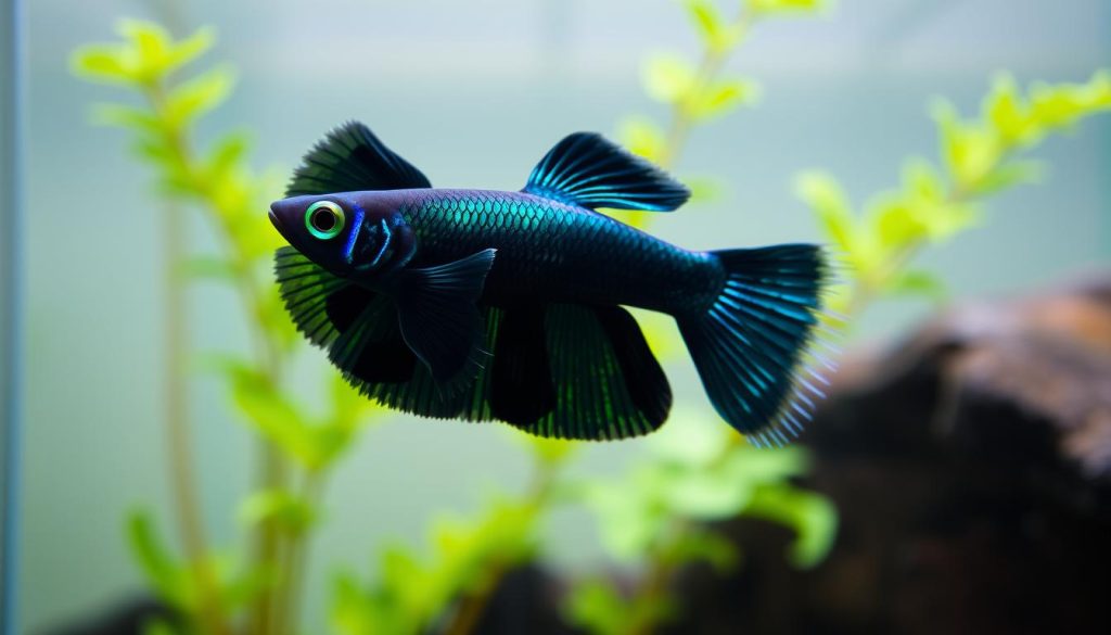 Black Neon Male Guppy