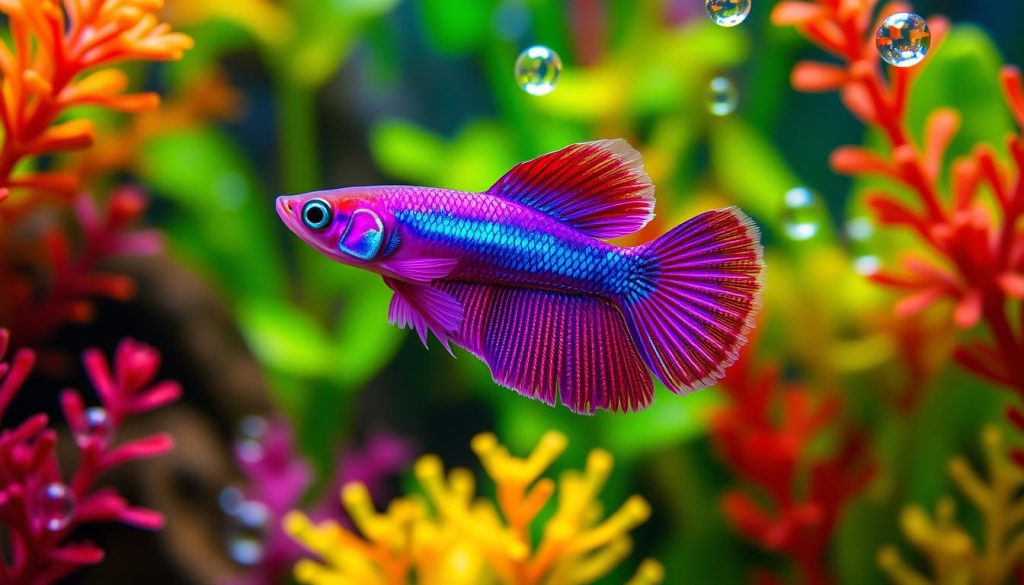 Purple berry Dragon Guppy Fish