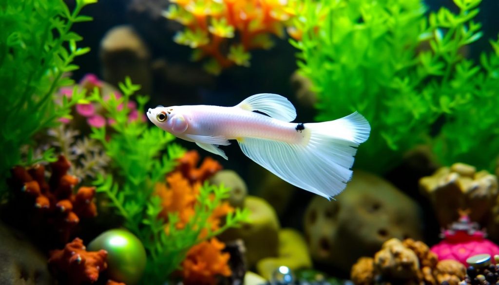 White Tuxedo Guppy