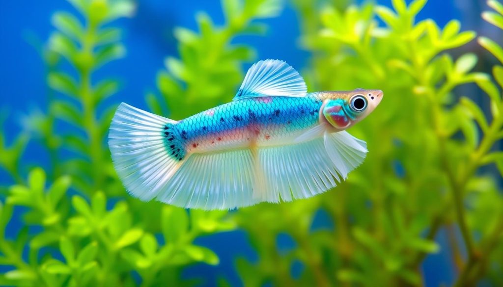 albino blue topaz guppy coloration