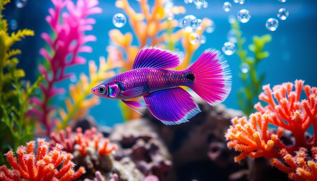 purple berry dragon guppy fish