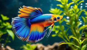 Japan Blue Gold Double Sword Guppy