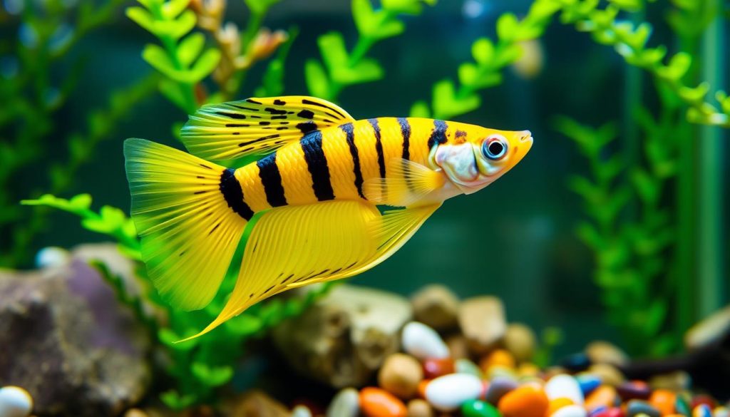 Tiger Yellow King Cobra Ribbon Guppy