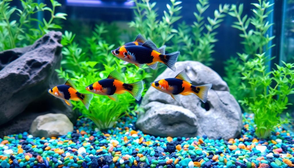 aquarium setup for tuxedo koi guppies