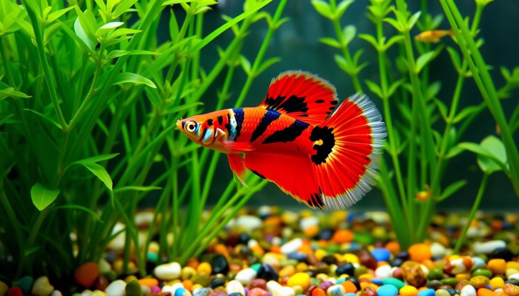 galaxy red tiger guppy