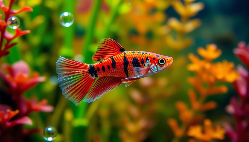 galaxy red tiger guppy