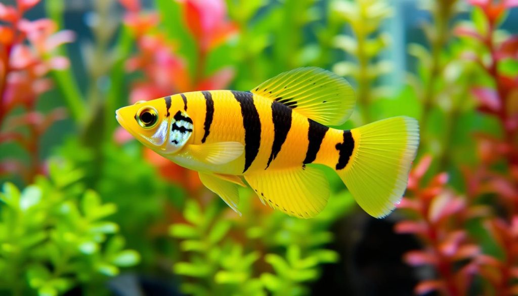 siam yellow tiger guppy