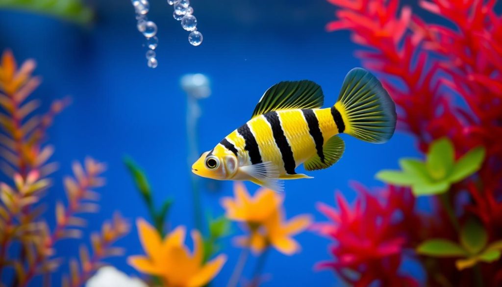 siam yellow tiger guppy